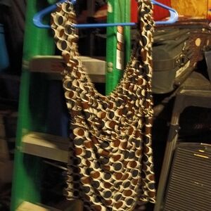 Studio M Brown and White Polka Dot Tank Top